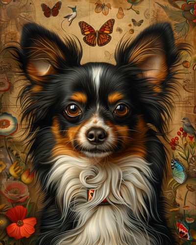 Papillon cane con - papillon, farfalle