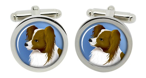 Papillon cane gemelli cromo - cane,